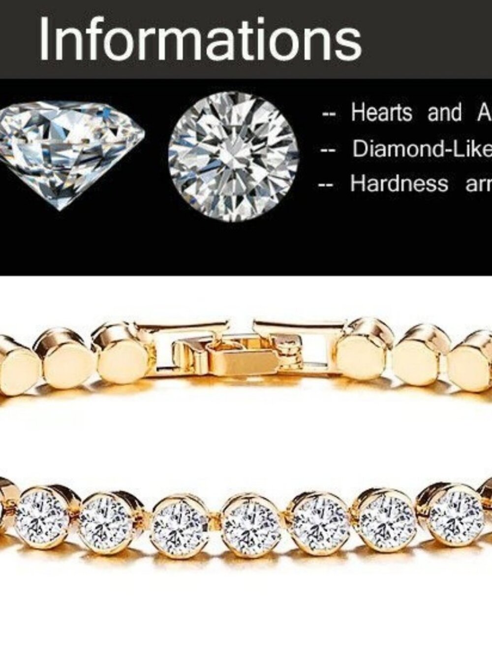 Timeless 15 Ct Brilliant Cut AAA CZ 18K Tennis Bracelet